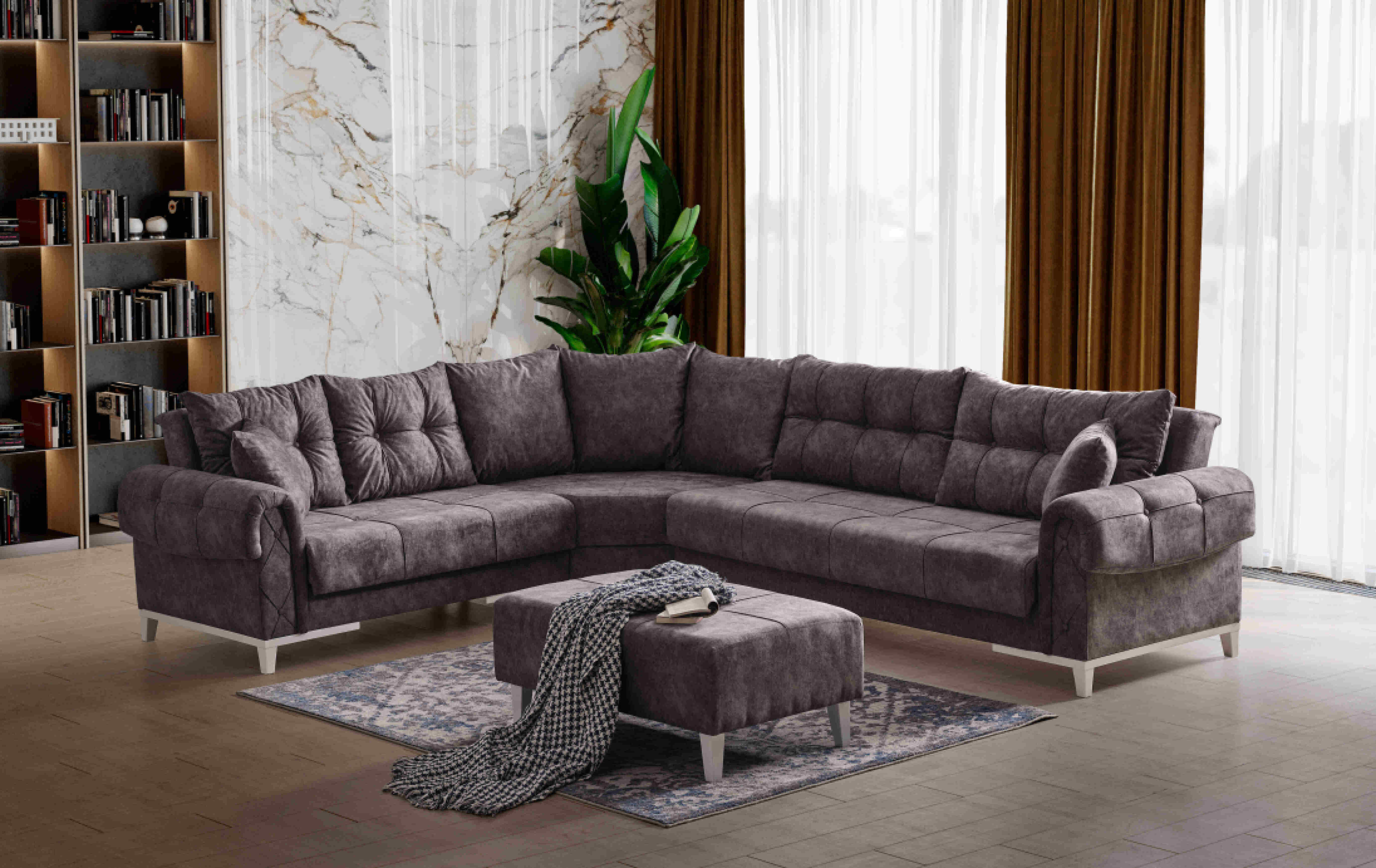 MARIA TELA GRIS (Sofá Seccional Reversible)