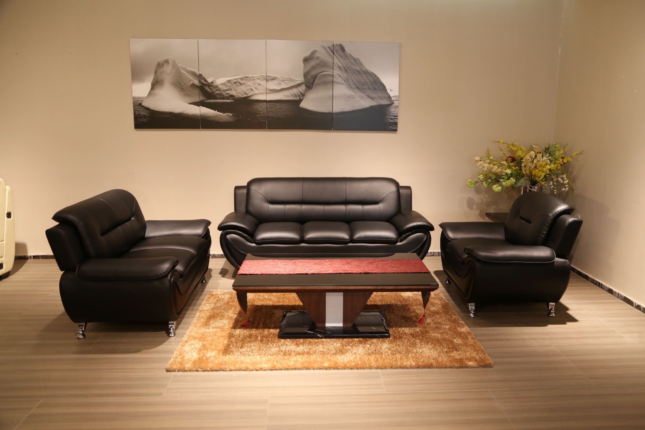 FELIX BLACK PU Sofa set