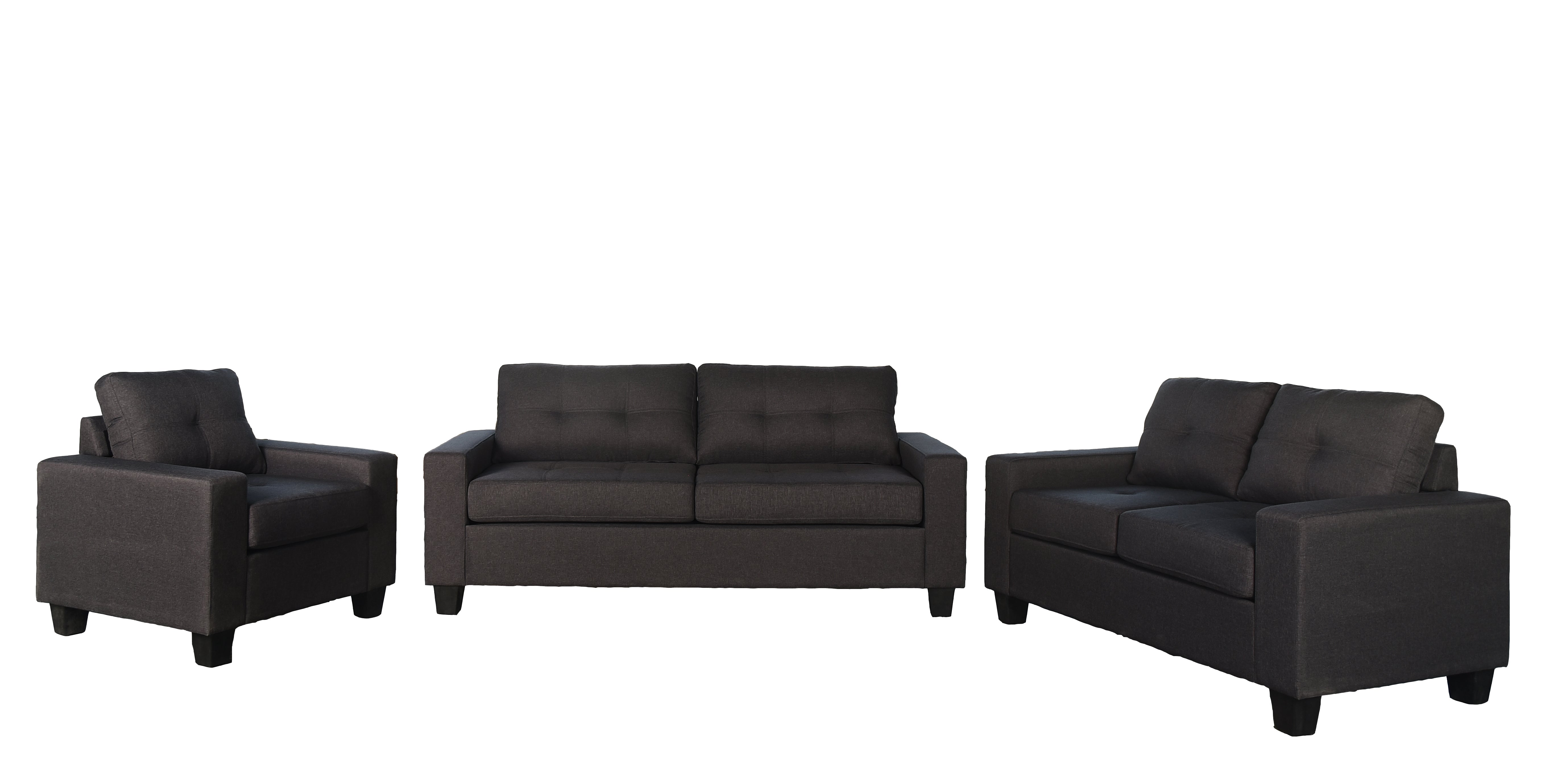 WHITNEY GREY FABRIC (3 pcs Sofa Set)
